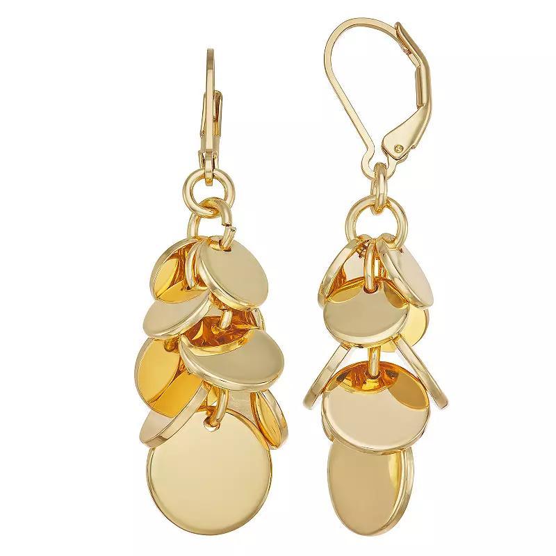 Napier Gold Tone Droplets Chandelier Earrings, Womens Product Image