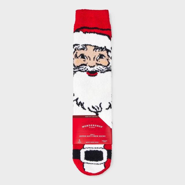 Mens Santa Cozy Crew Socks with Gift Card Holder - Wondershop Red 6-12 Product Image