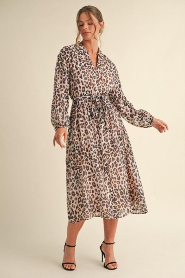 Leopard Midi Dress Product Image