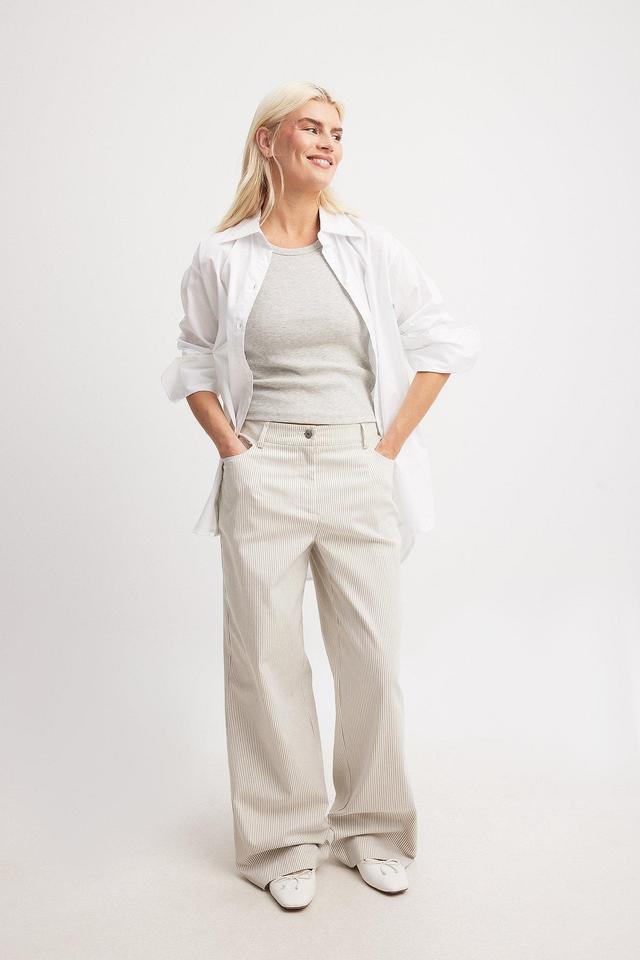 Heavy Mid Waist Stirped Pants Product Image