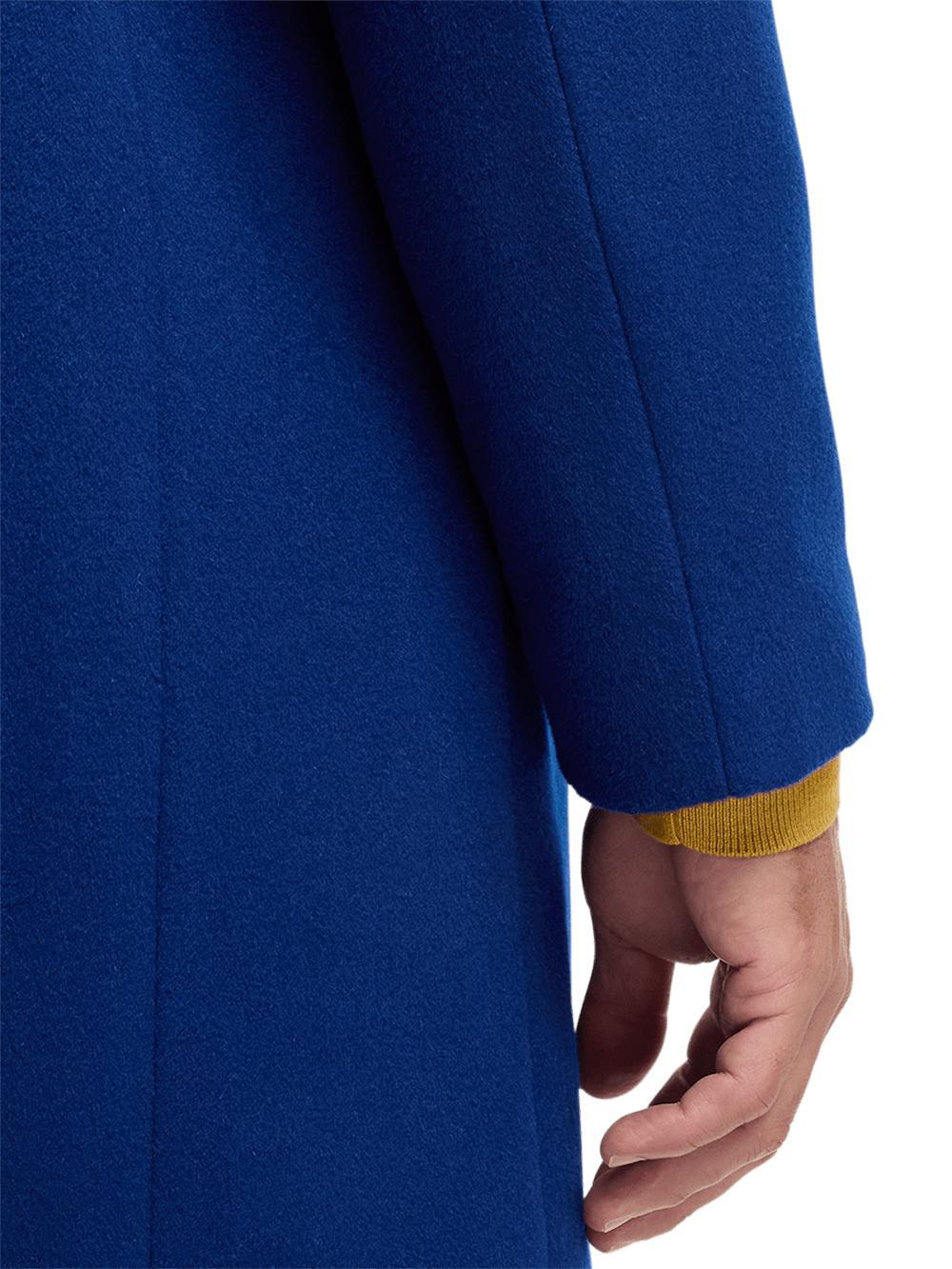 Wool Double Breasted Carcoat - Royal Blue Product Image