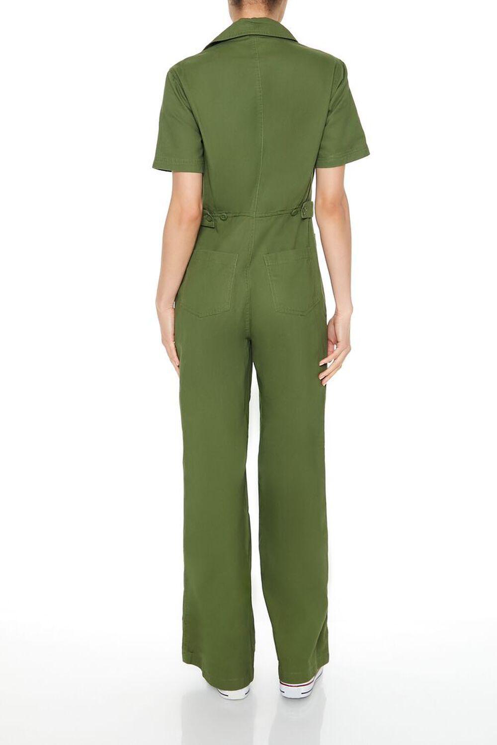 Zip-Up Cotton Coveralls | Forever 21 Product Image