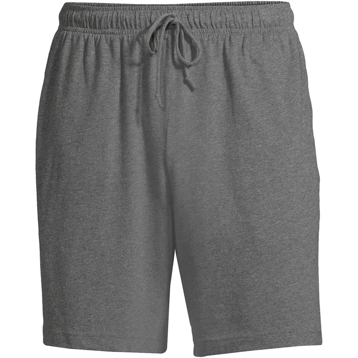 Big & Tall Lands End Knit Jersey Pajama Shorts, Mens Grey Product Image