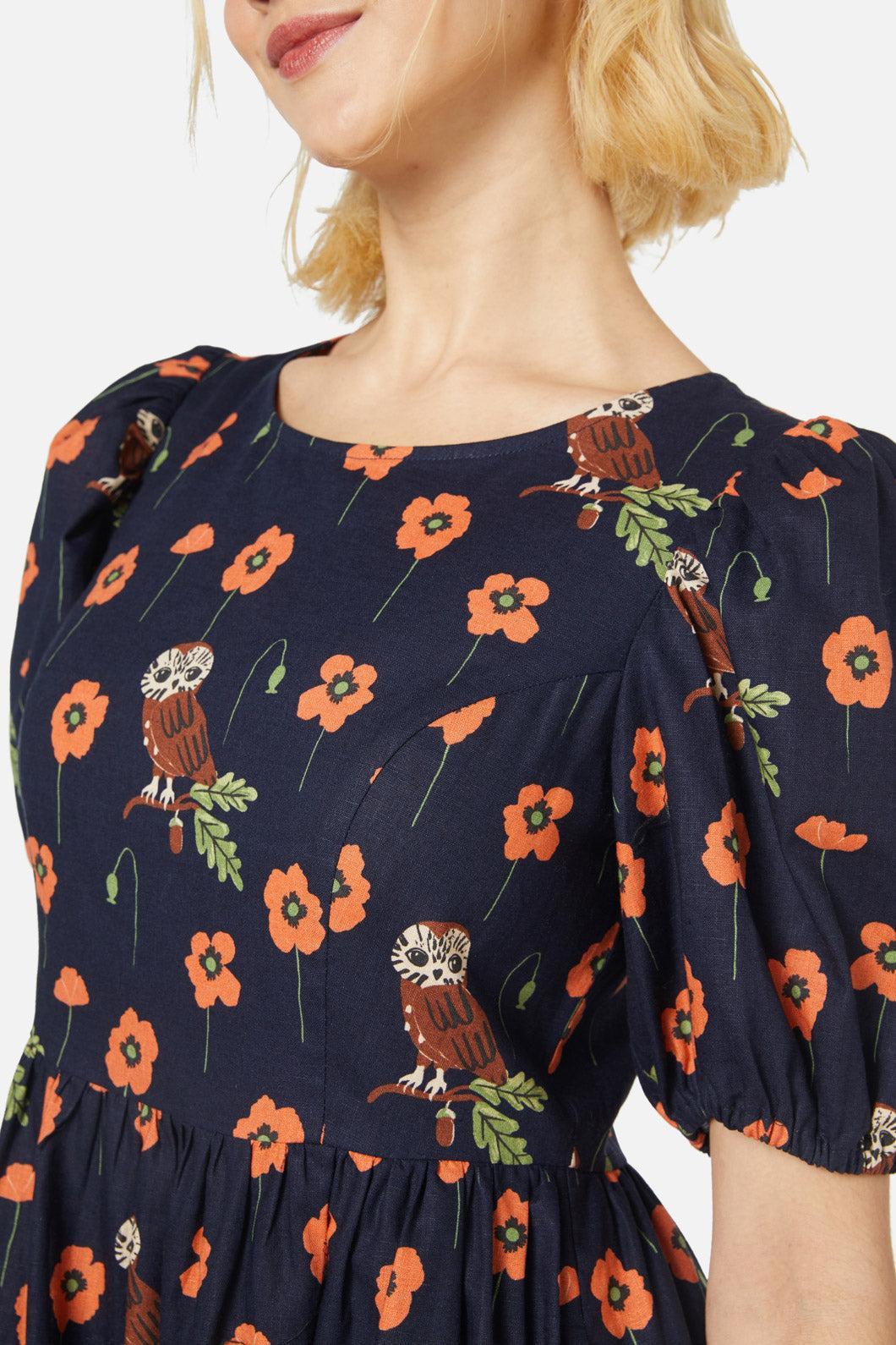 Poppy Owl Midi Dress Product Image