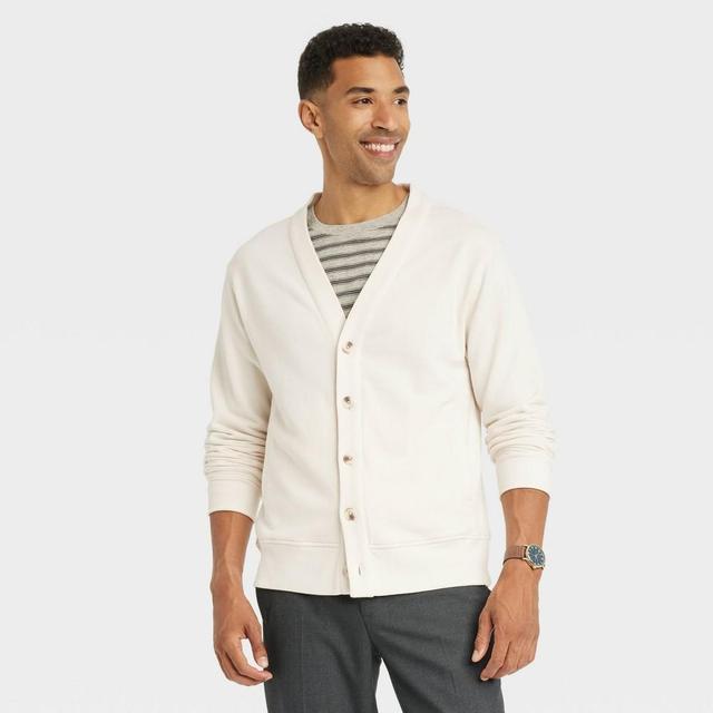 Mens Big & Tall V-Neck Front Button-Down Sweatshirt - Goodfellow & Co Product Image