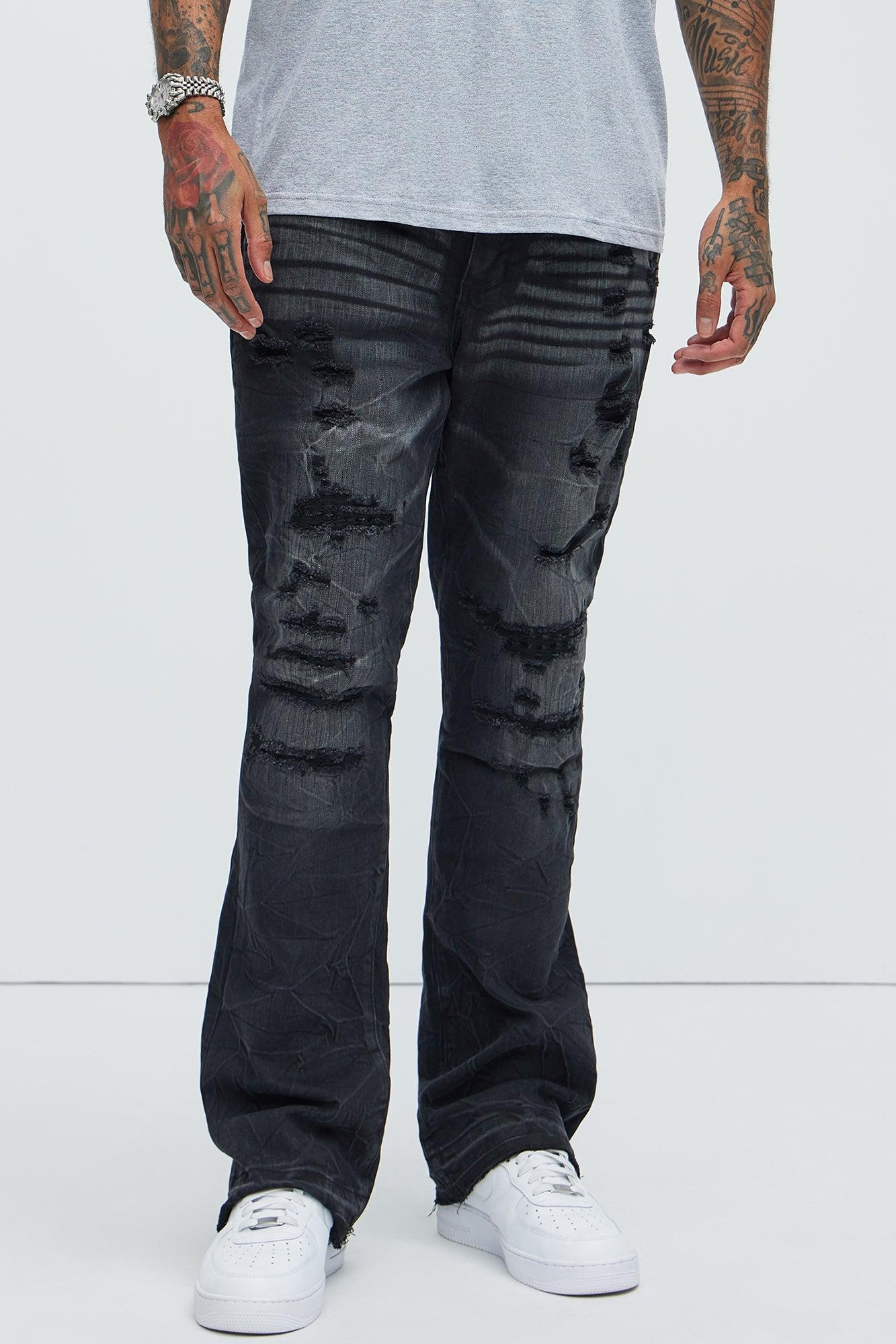 Undercover Slim Stacked Flare Jeans - Black Wash Product Image