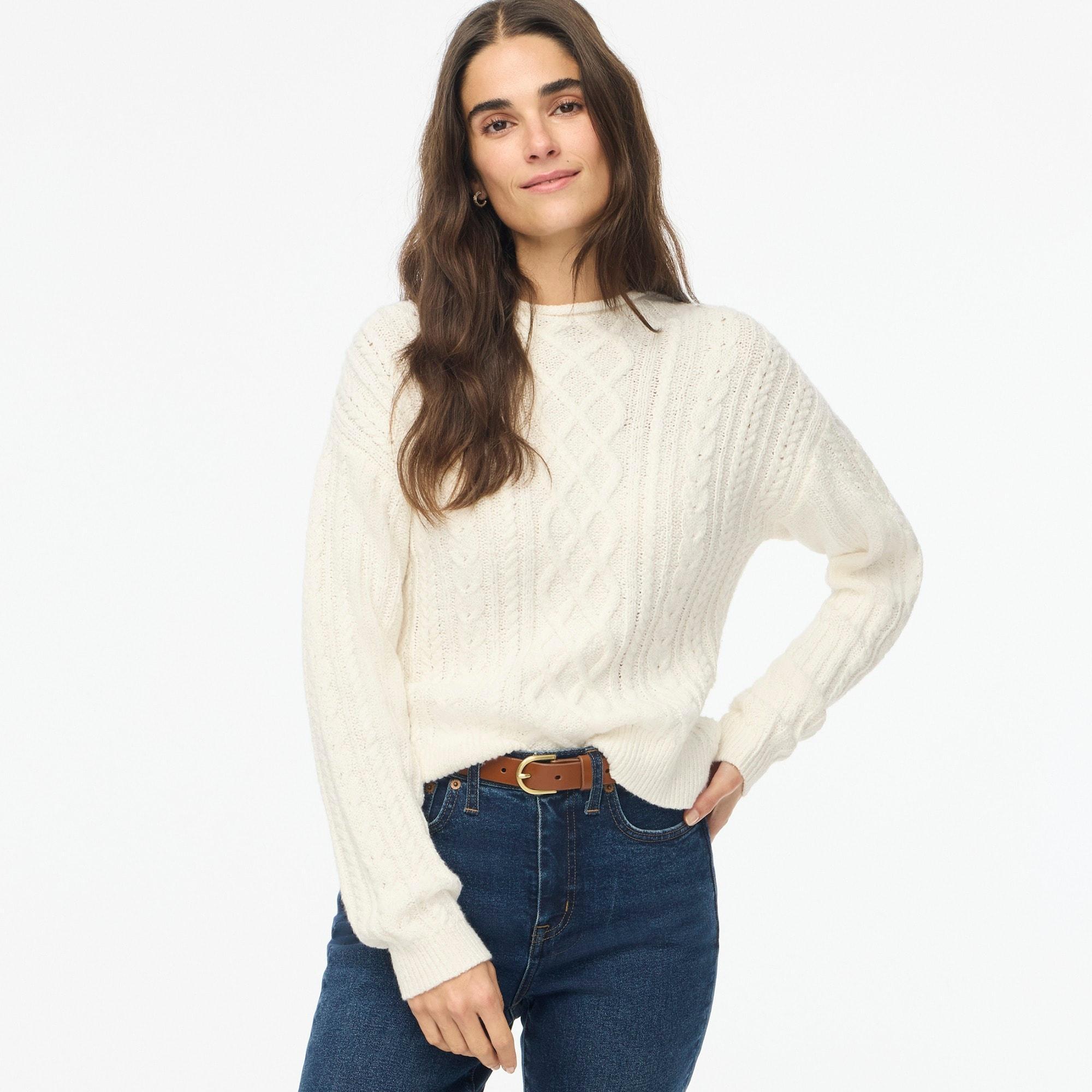 Mockneck cable-knit sweater Product Image