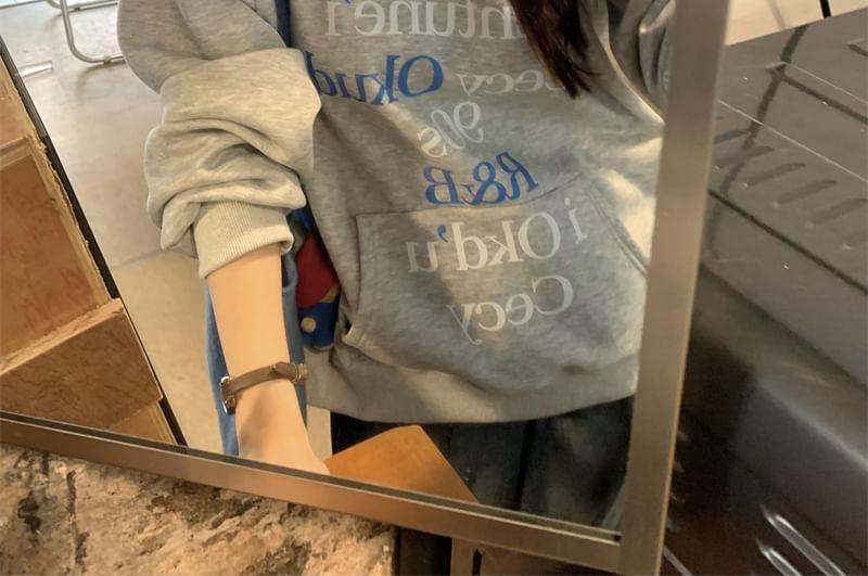 Drop Shoulder Lettering Printed Oversized Hoodie Product Image