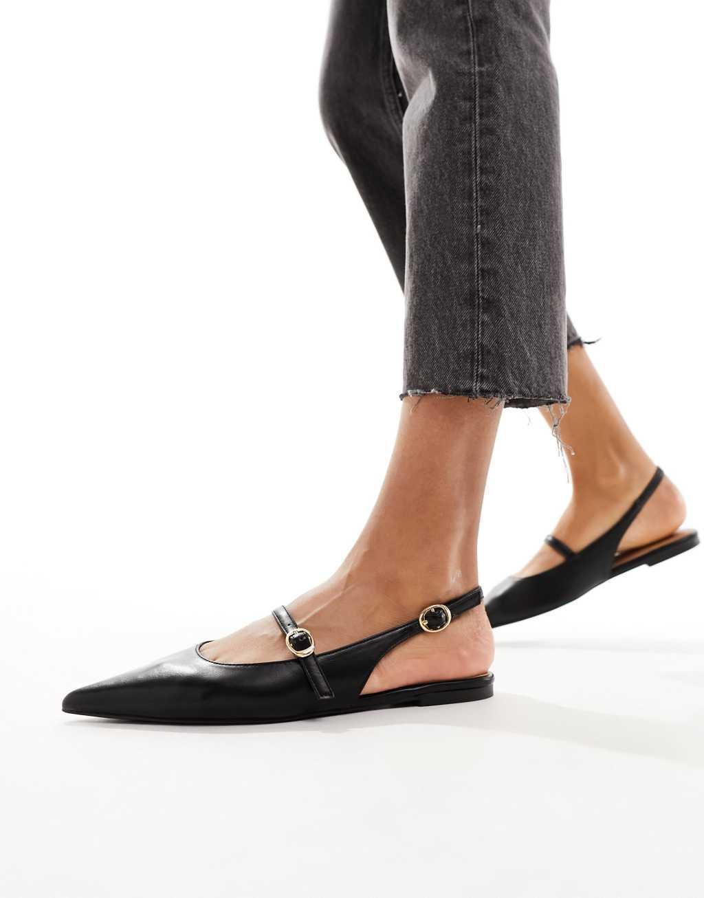 ASOS DESIGN Lucile pointed Mary Jane flats Product Image