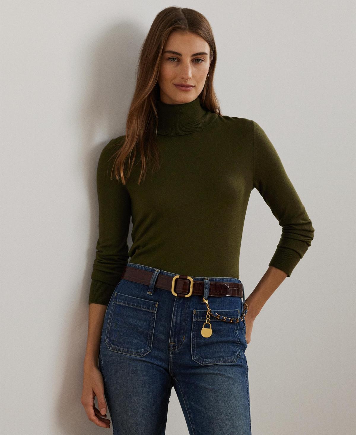 Lauren Ralph Lauren Womens Silk-Blend Turtleneck Sweater Product Image