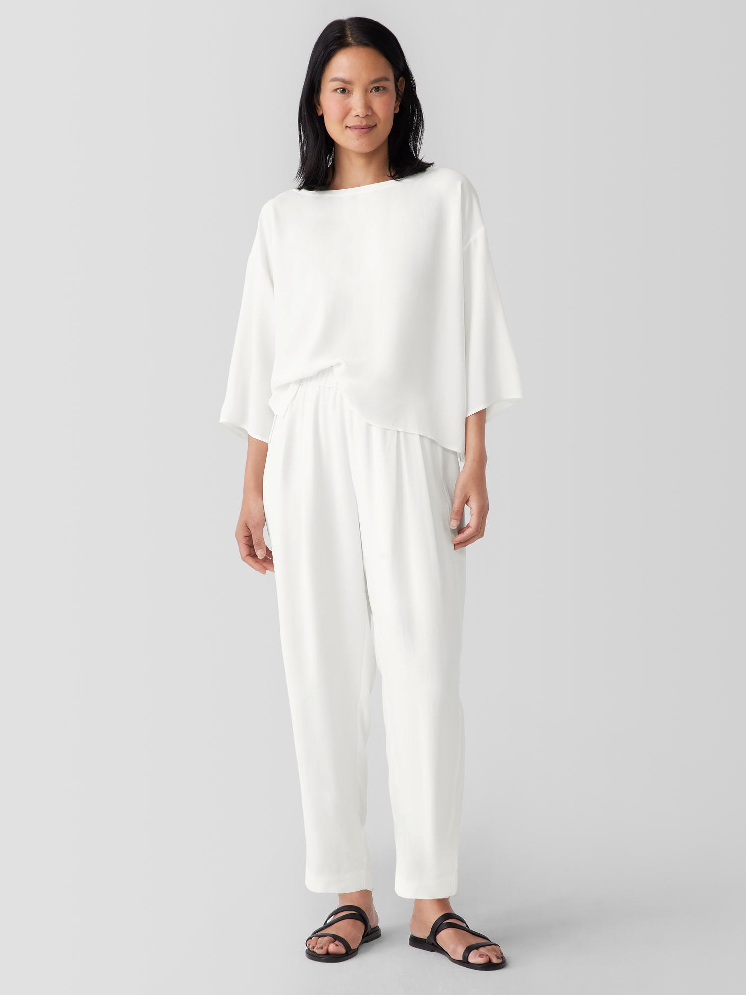 EILEEN FISHER Silk Georgette Crepe Lantern Pantfemale Product Image