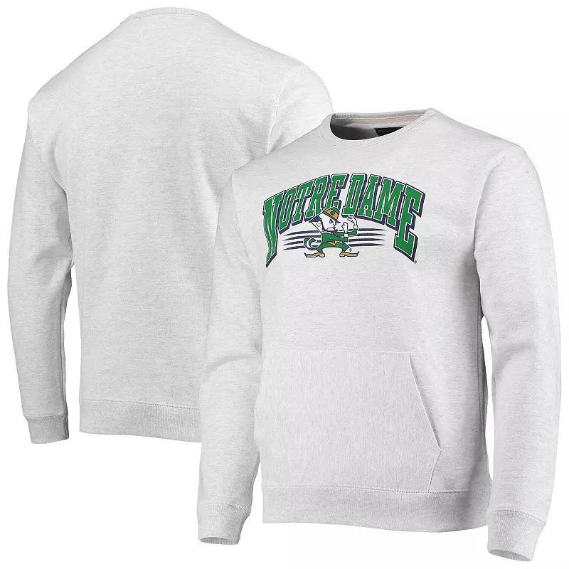 Mens League Collegiate Wear Heathered Gray Notre Dame Fighting Irish Upperclassman Pocket Pullover Sweatshirt Product Image