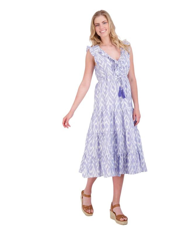 Mer St. Barth Womens Giselle Maxi Dress Blue Ikat Product Image