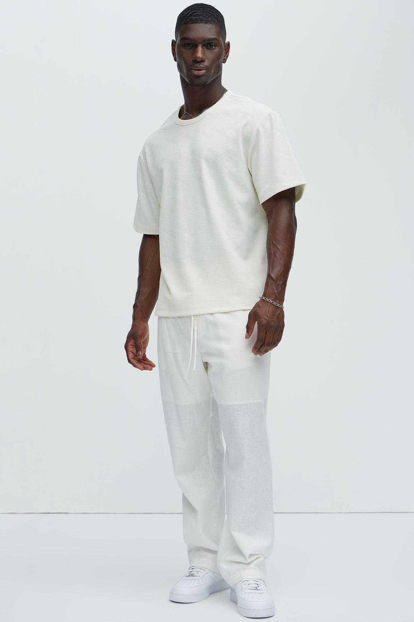 Benji Textured Relaxed Tee - Cream Product Image