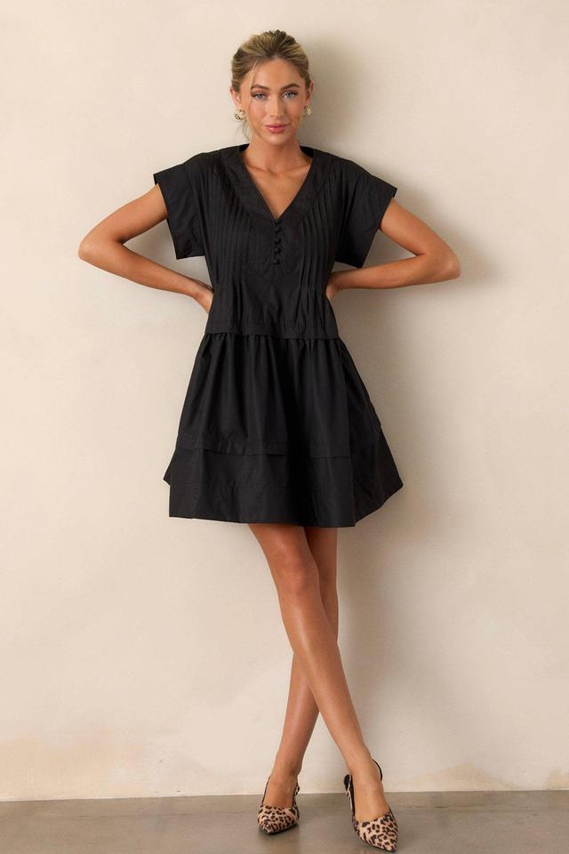 Pack Your Bags Black Short Sleeve Mini Dress Product Image