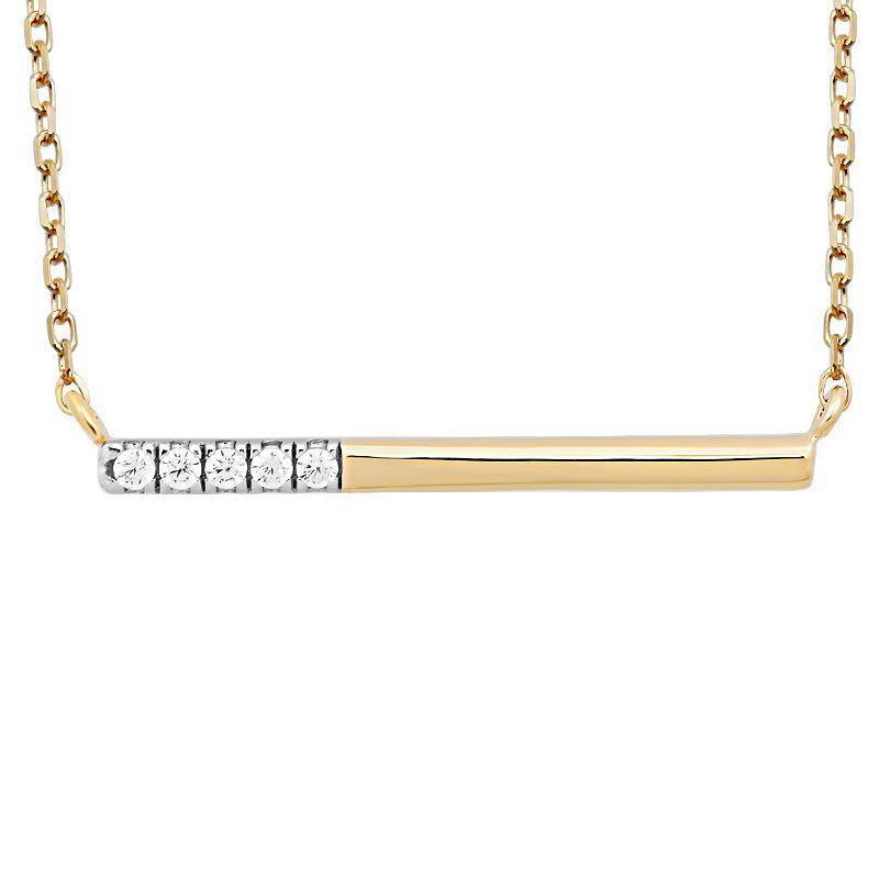 Verifine 14K Gold Plated 0.08 Carat T.W. Diamond Bess Necklace, Womens Gold Tone Product Image