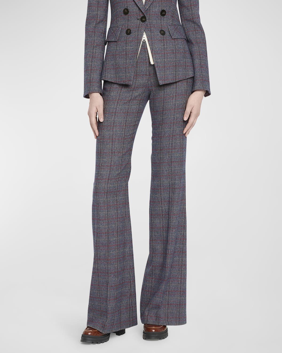 Womens Lebone Plaid Boot-Cut Pants Product Image