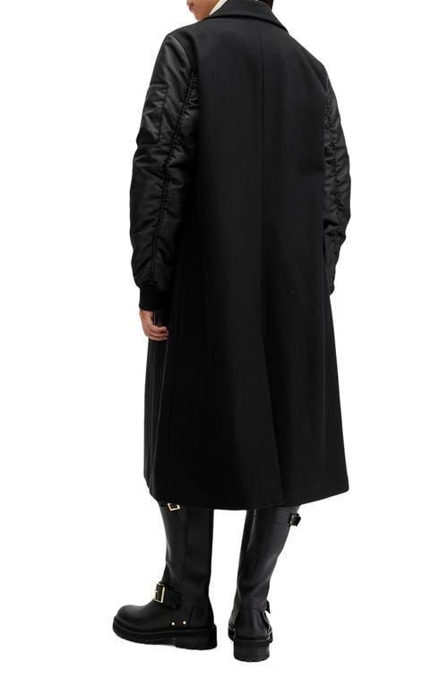 Paulah Mixed Media Coat In Black Product Image