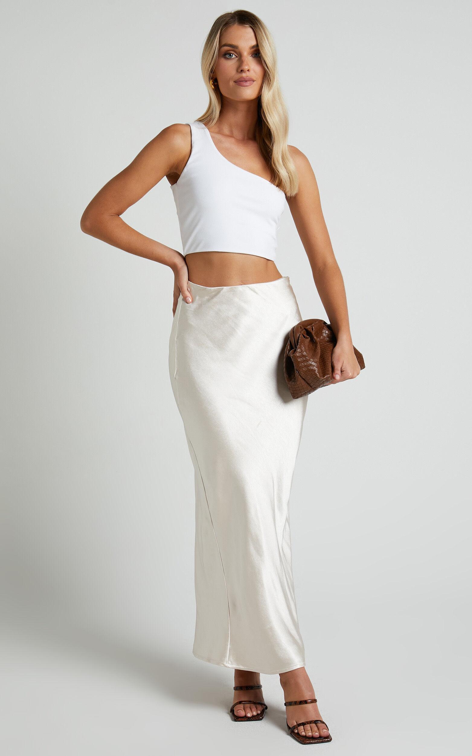 Bonny Top - One Shoulder Crop Top in White Product Image