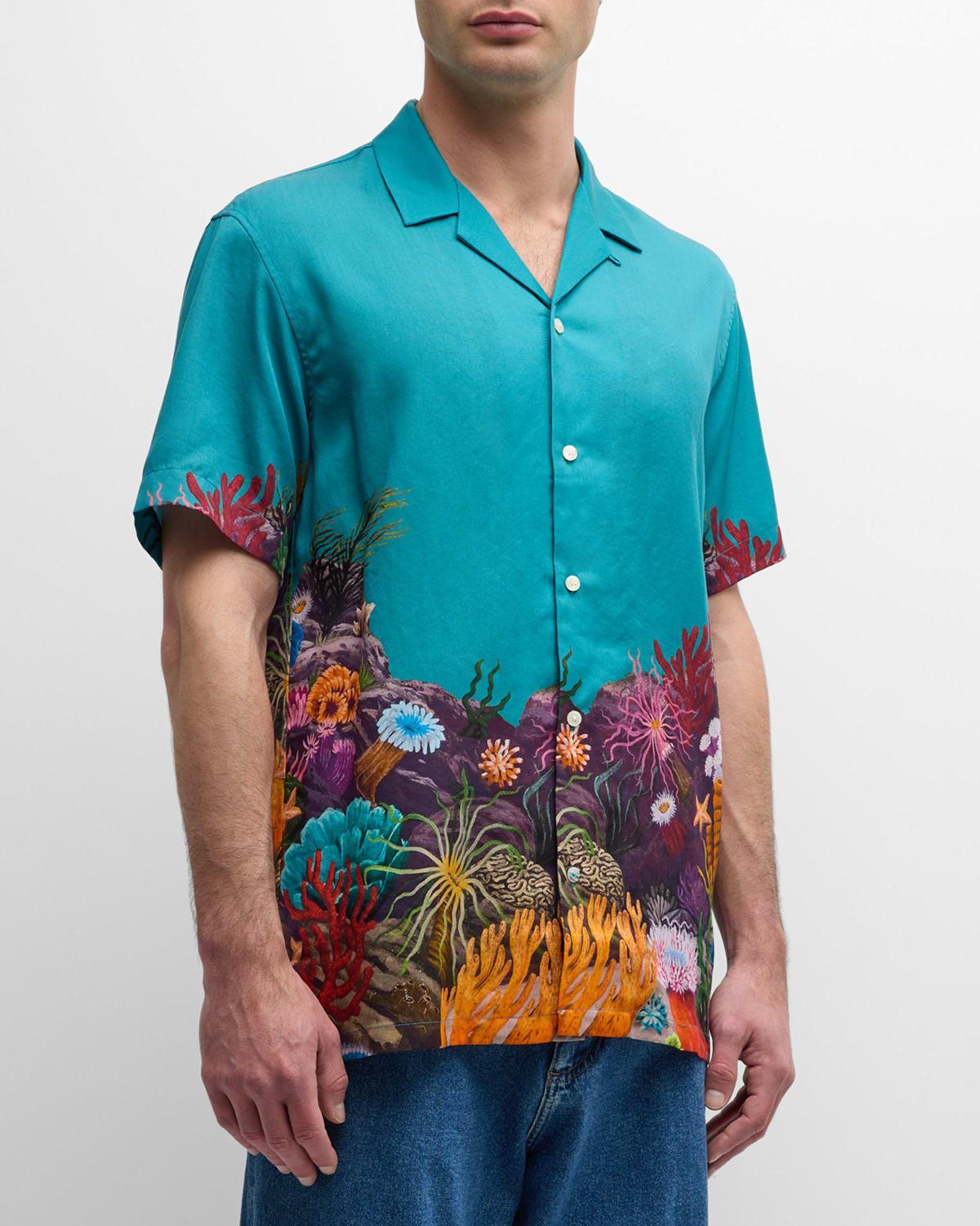 Mens Placed Graphic Camp Shirt Product Image