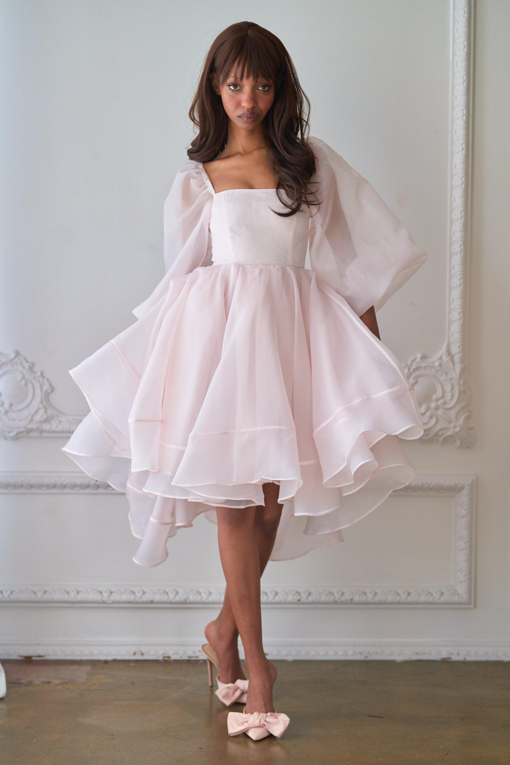 The Blush Angel Mini Bustle Dress Product Image