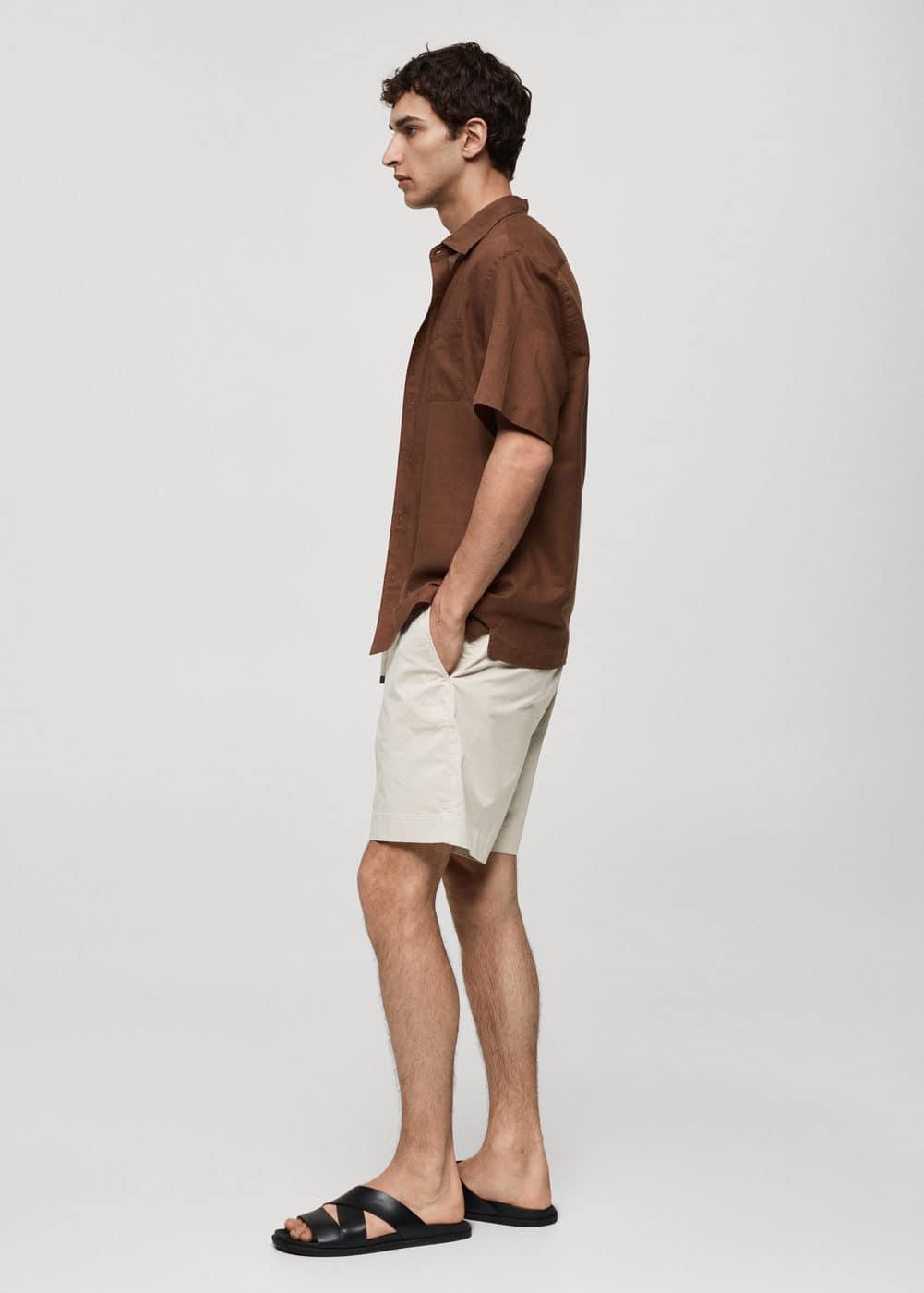 MANGO MAN - Slim fit cotton Bermuda shorts beigeMen Product Image