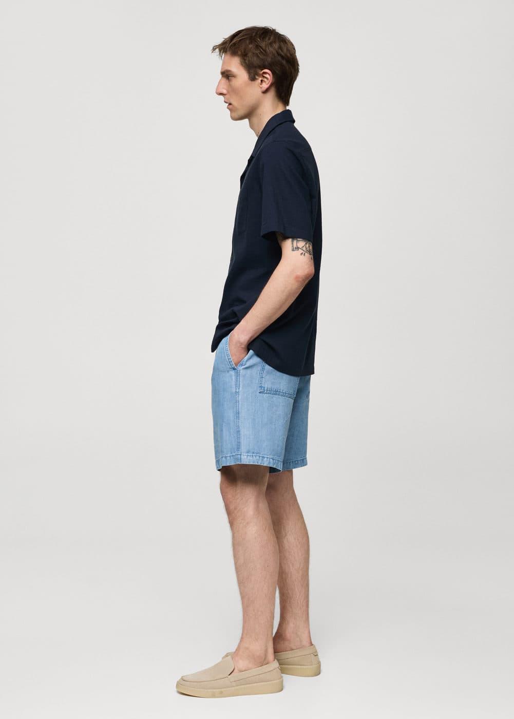 Mango Mens Hemp Lyocell Bermuda Shorts Product Image