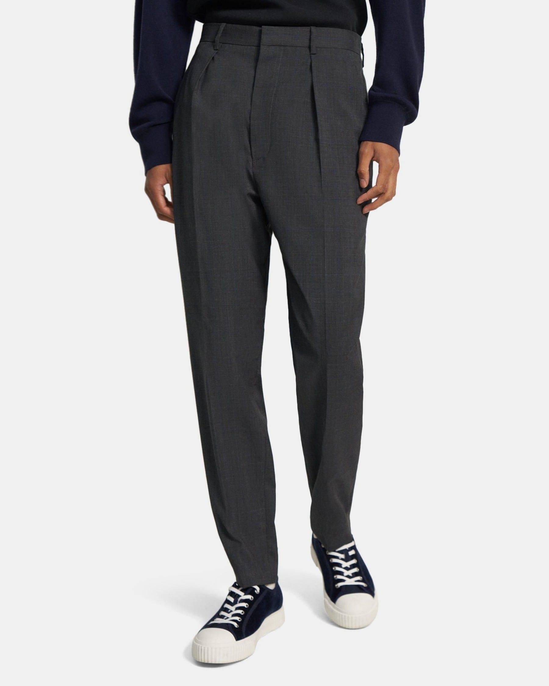 Wool Check Pleated Pant Product Image