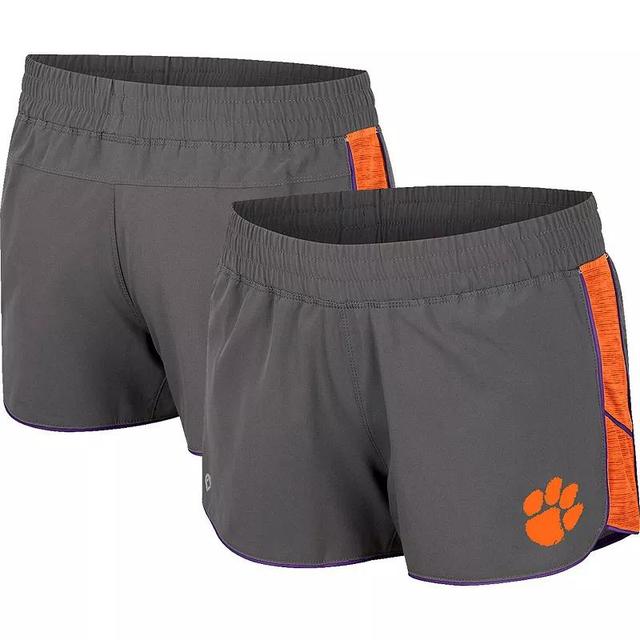 Womens Colosseum Gray Clemson Tigers Pull The Switch Running Shorts Product Image