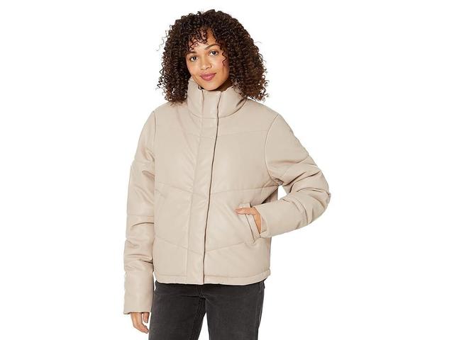 Splendid Vegan Leather Puffer (Latte) Women's Clothing Product Image