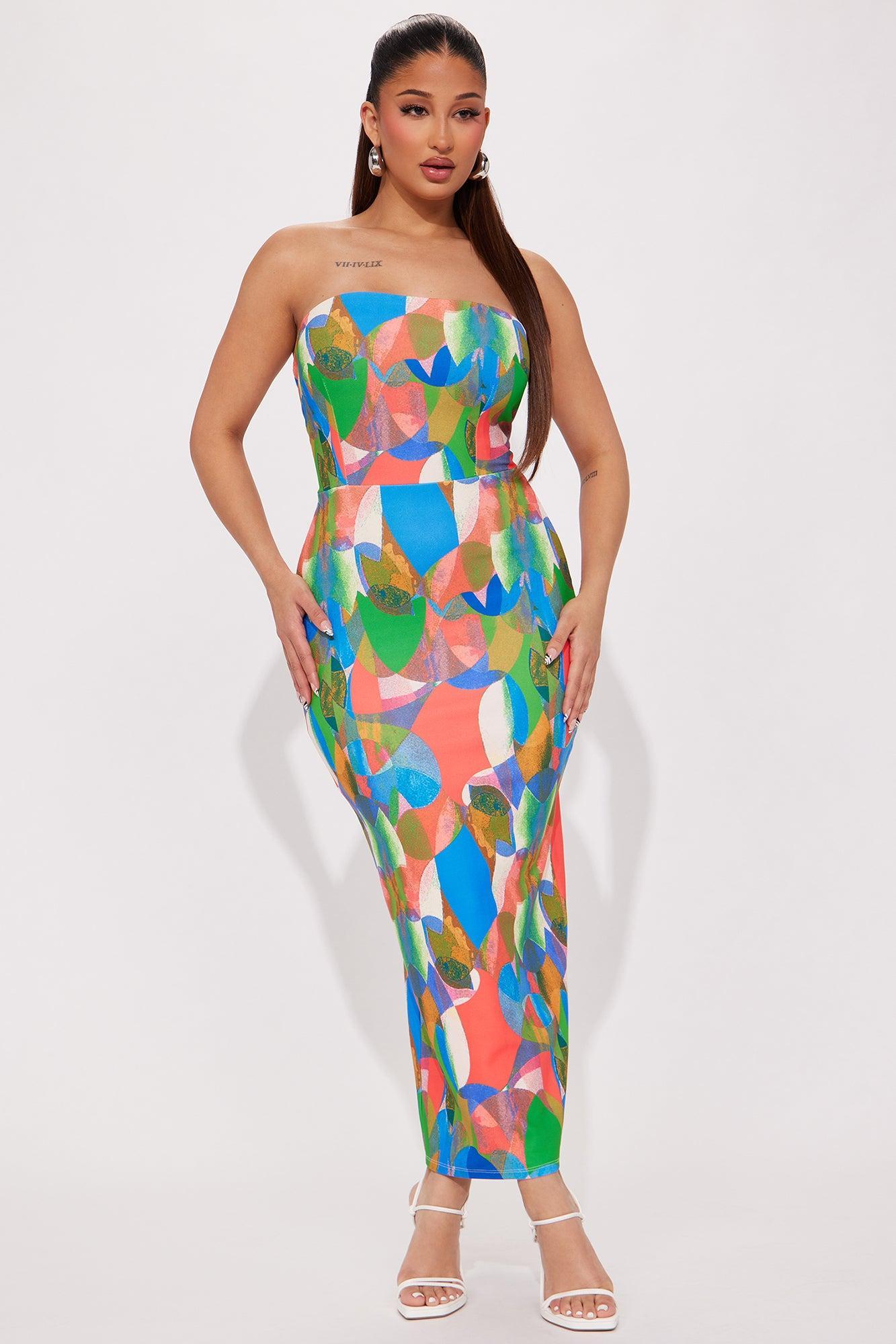 Havana Summers Midi Dress - Multi Color Product Image