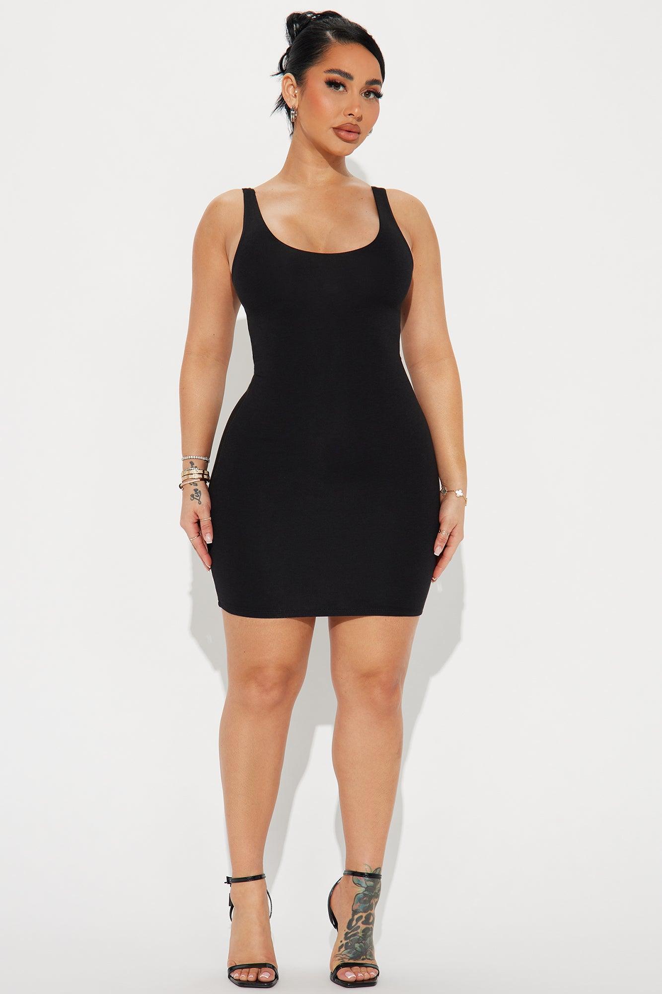 Annie Double Lined Mini Dress - Black Product Image