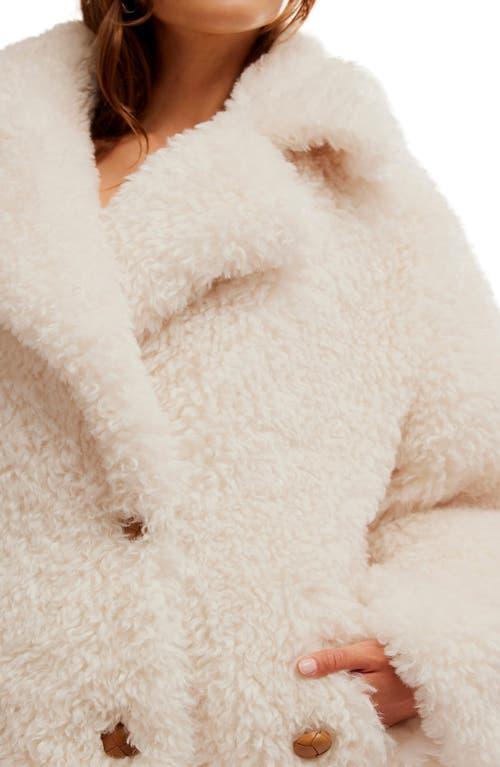 Sophie Faux Fur Peacoat In Beige Product Image