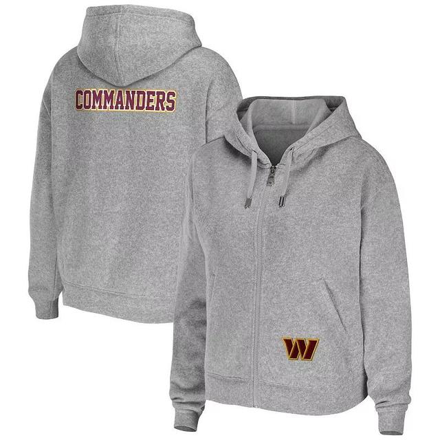 Womens Wear by Erin Andrews Heathered Gray Washington Commanders Team Full-Zip Hoodie Product Image