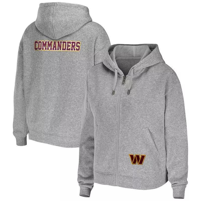 Womens WEAR by Erin Andrews Heather Gray Washington Commanders Plus Size Full-Zip Hoodie Product Image