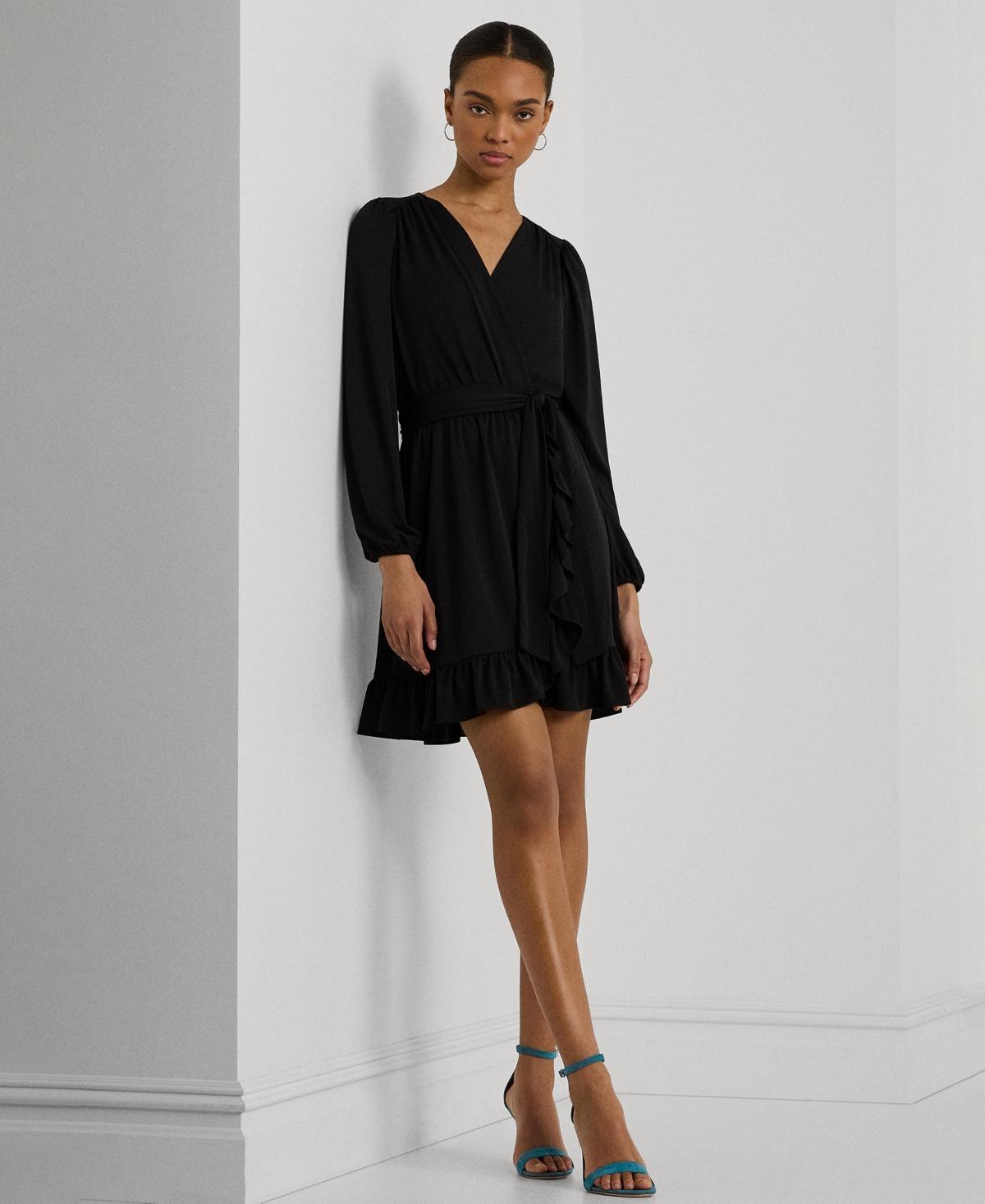 Lauren Ralph Lauren Womens Belted Stretch Jersey Dress Product Image