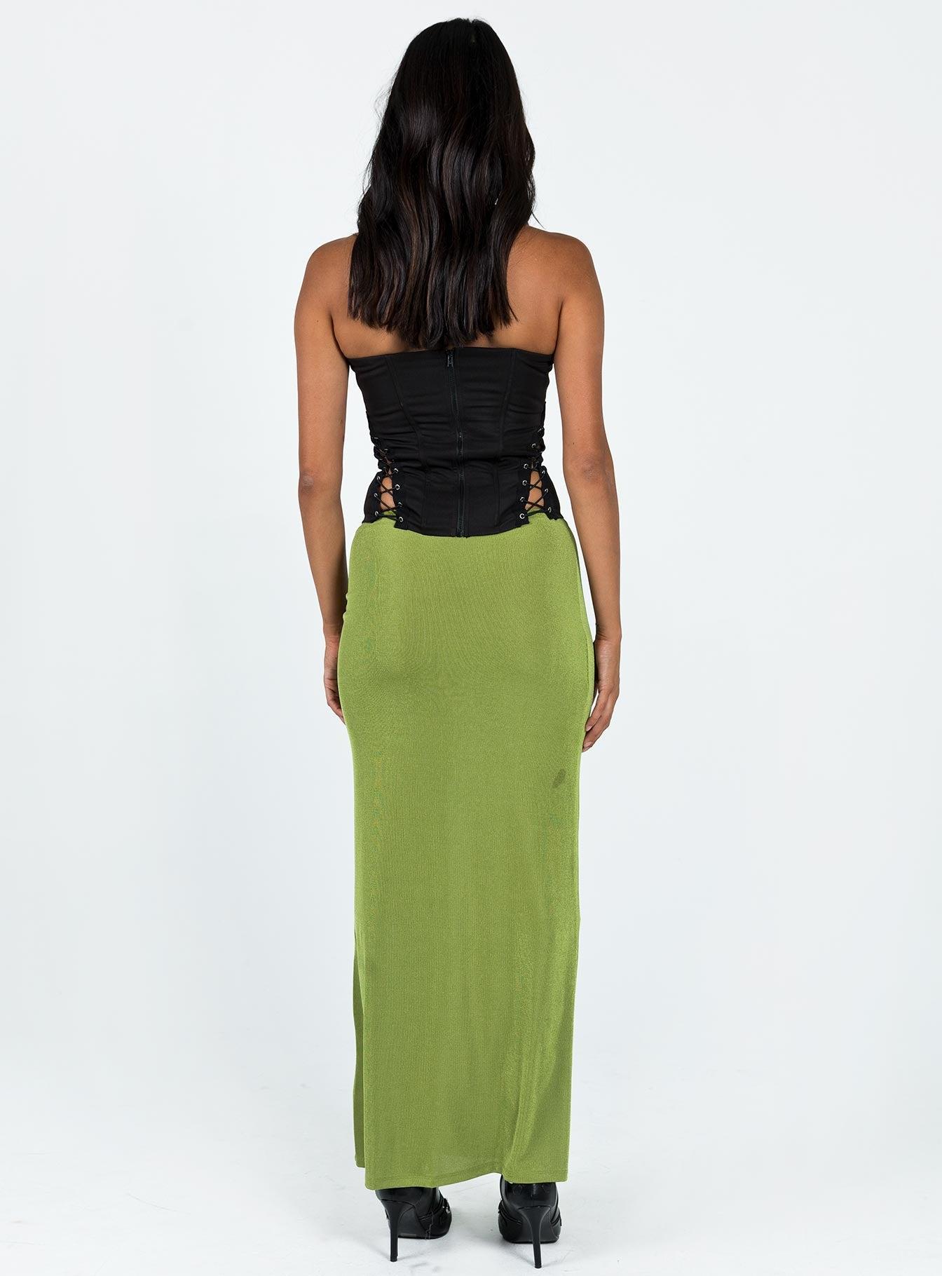 Harriette Maxi Skirt Green Lower Impact Product Image