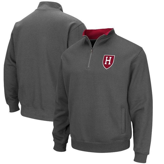 Mens Colosseum Charcoal Harvard Crimson Tortugas Team Logo Quarter-Zip Jacket Product Image