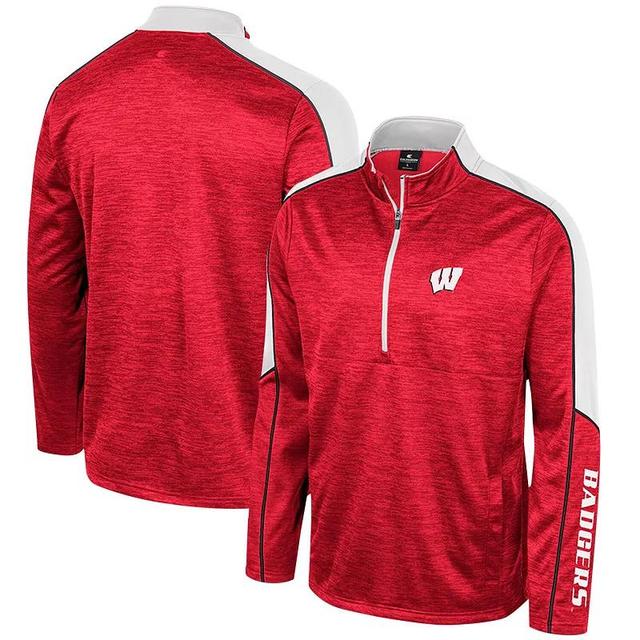 Mens Colosseum Wisconsin Badgers Marled Half-Zip Jacket Product Image