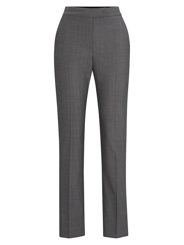 Womens Slim-Fit Trousers in Italian Virgin-Wool Sharkskin Product Image