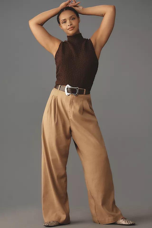 Maeve Linen Wide-Leg Trouser Pants Product Image