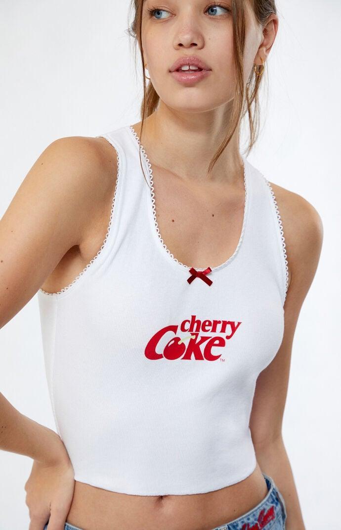 Coca Cola Women's By PacSun Cherry Coke Lace Trim Tank Top Product Image