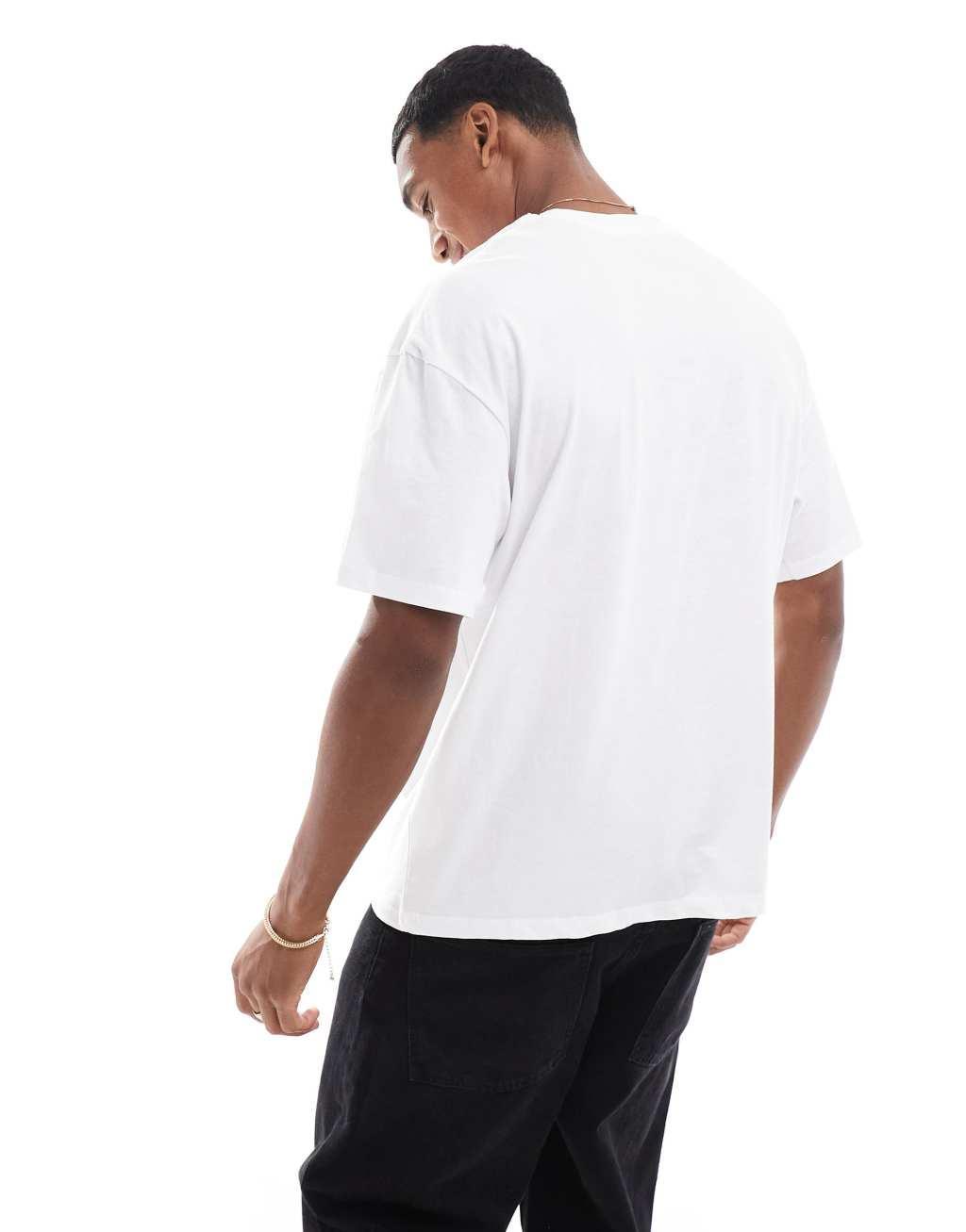 Jack & Jones 2-pack oversized T-shirts in white & black Product Image