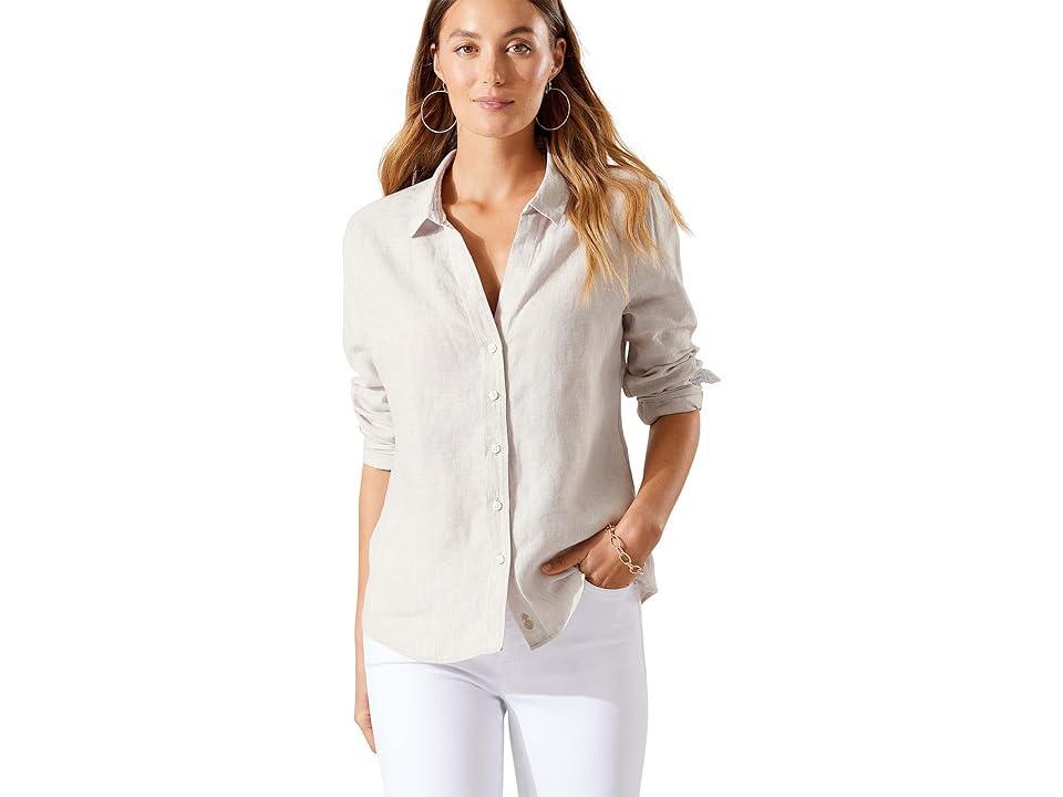 Tommy Bahama Long Sleeve Coastalina Shirt (Khaki Sand) Women's Clothing Product Image