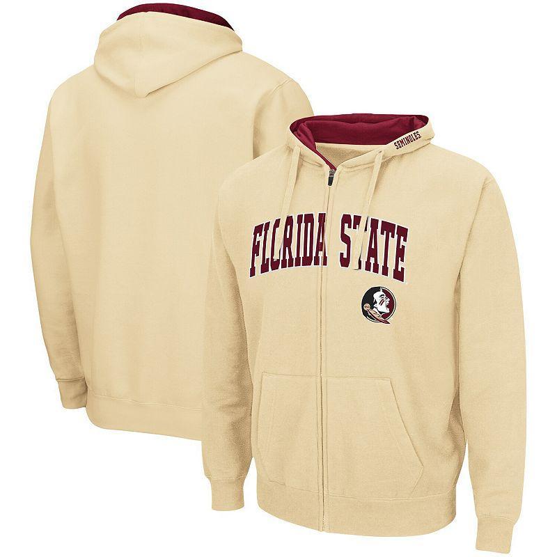 Mens Colosseum Gold Florida State Seminoles Arch & Logo 3.0 Full-Zip Hoodie Product Image