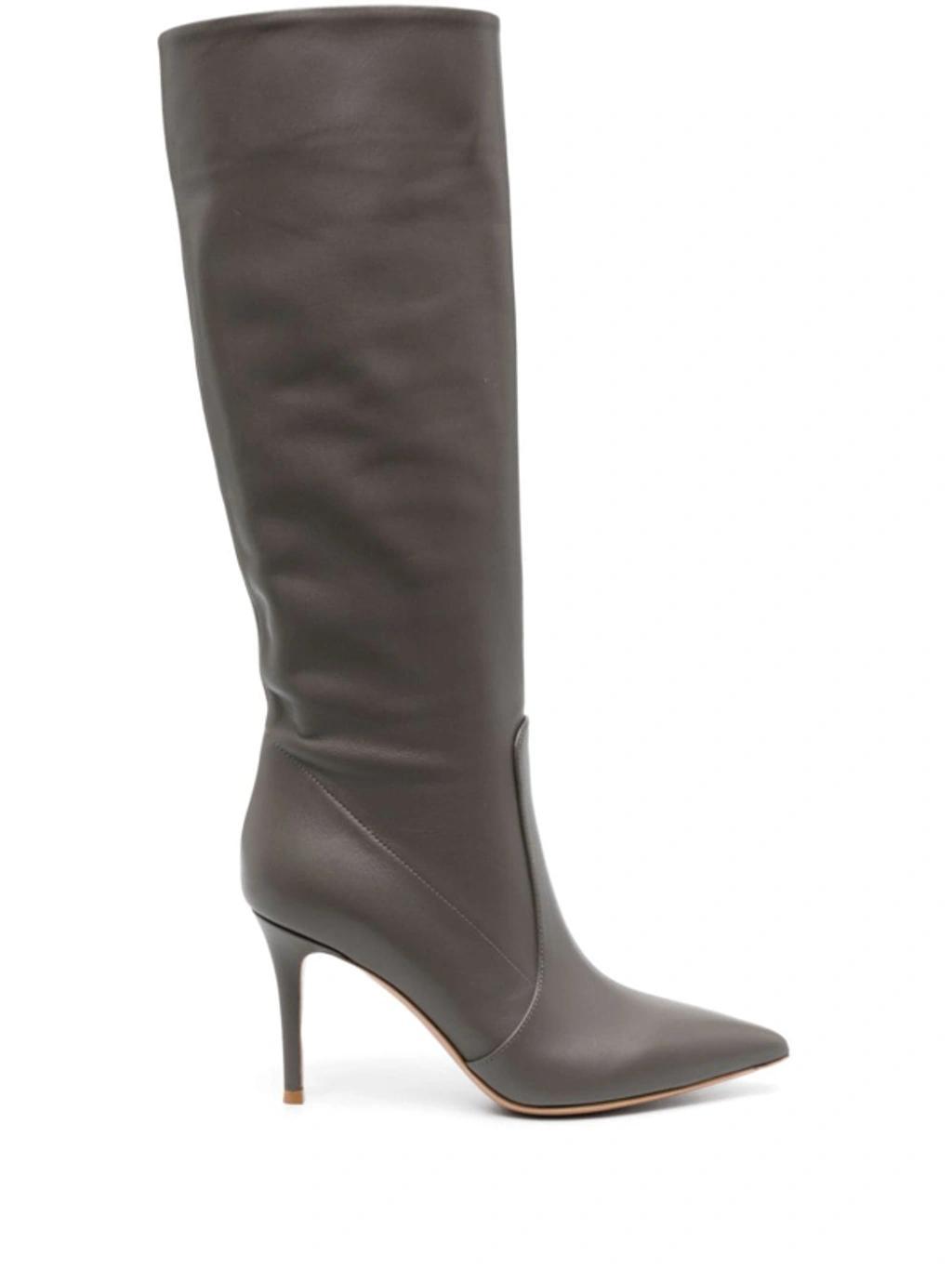 GIANVITO ROSSI Hansen Brown Leather High Boots product image