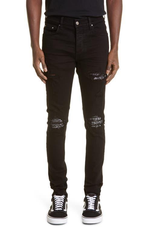 AMIRI Mens MX1 Bandana Ripped Patch Skinny Jeans Product Image