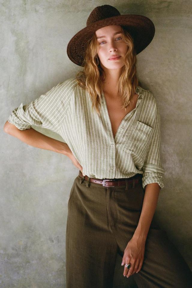 The Perfect Linen Stripe Top Product Image