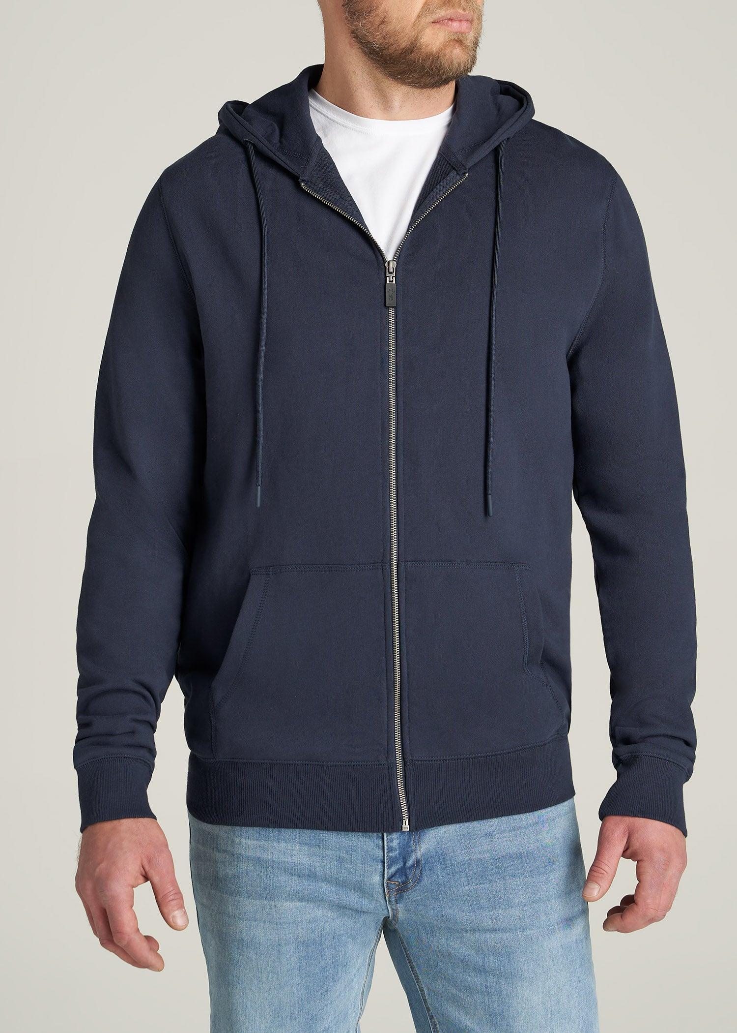 Wearever French Terry Full-Zip Men's Tall Hoodie in Navy Male Product Image