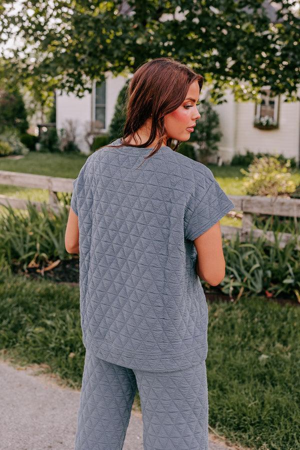 Creekside Cabin Shift Top In Slate Product Image